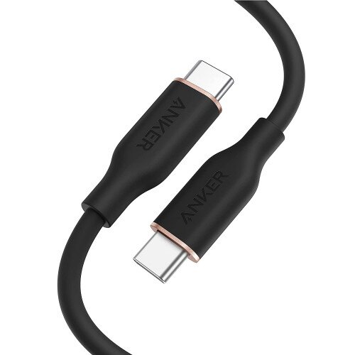 Anker 643 PowerLine III Flow Silicone Cable - USB-C to USB-C - 6ft - Midnight Black