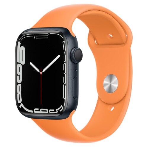 Apple Watch Series 7 Midnight Aluminum Case with Sport Band - Marigold - 45mm