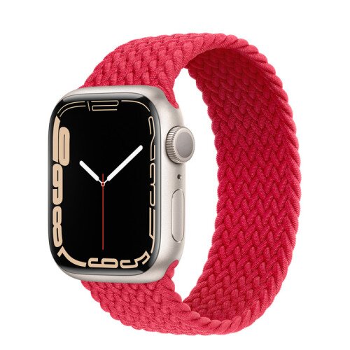 Apple Watch Series 7 Starlight Aluminum Case with Braided Solo Loop - Product Red - 41mm - 7