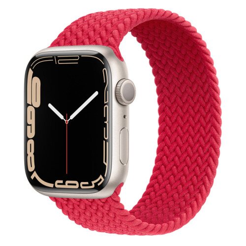 Apple Watch Series 7 Starlight Aluminum Case with Braided Solo Loop - Product Red - 45mm - 6