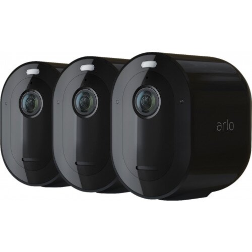 Arlo Pro 4 Wireless Security Camera - 3 Camera Kit - Black