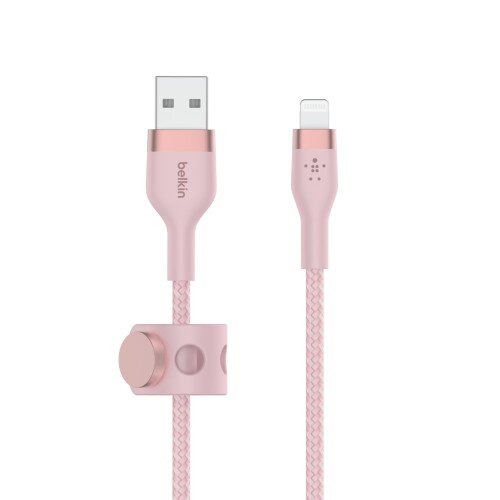 Belkin BOOST CHARGE PRO Flex USB-A Cable with Lightning Connector - Pink - 3 Meter