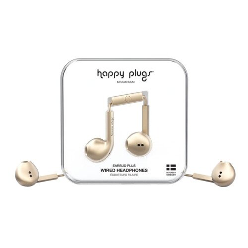 Happy Plugs Plus Wired Headphones - Matte Gold - Earbud