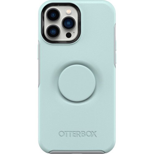 OtterBox iPhone 13 Pro Max Case Otter + Pop Symmetry Series Antimicrobial - Tranquil Waters (Light Teal / Grey)