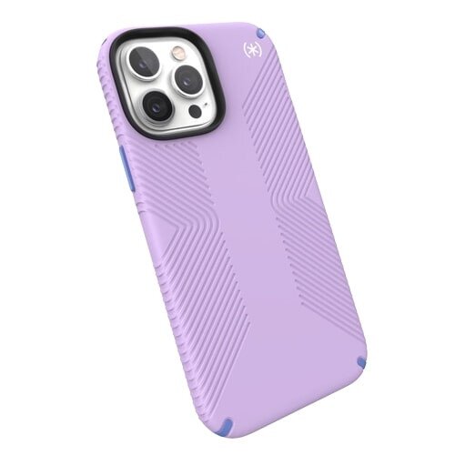 Speck Presidio2 Grip Compatible With Magsafe Iphone 13 Pro Case - Spring Purple/Grounded Purple/White