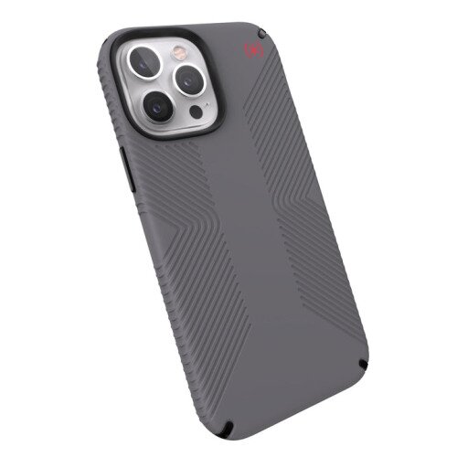 Speck Presidio2 Grip Magsafe iPhone 13 Pro Max Case - Graphite Grey/Black/Bold Red