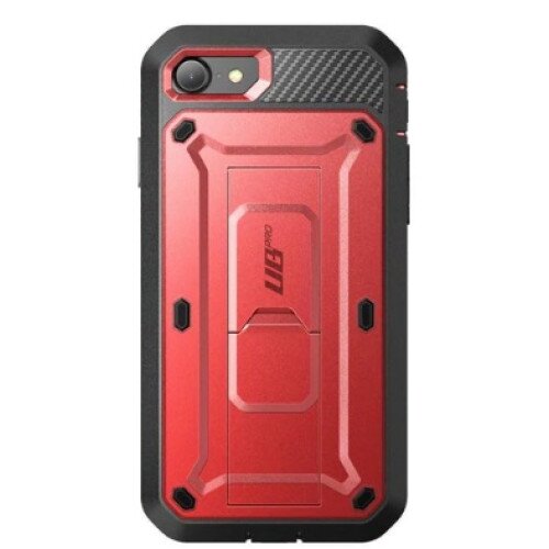 SUPCASE iPhone SE Unicorn Beetle Pro Full-Body Case with Kickstand - Metallic Red