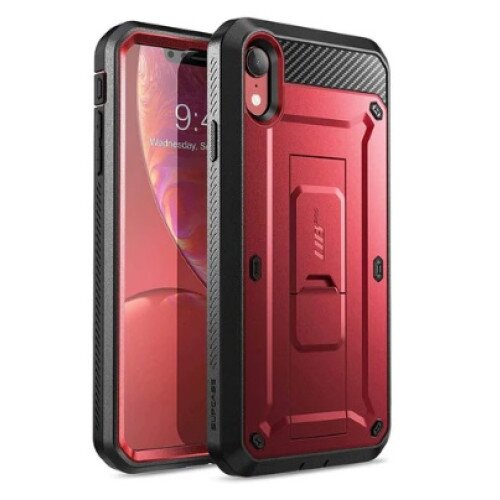 SUPCASE iPhone XR Unicorn Beetle Pro Full-Body Holster Case - Metallic Red