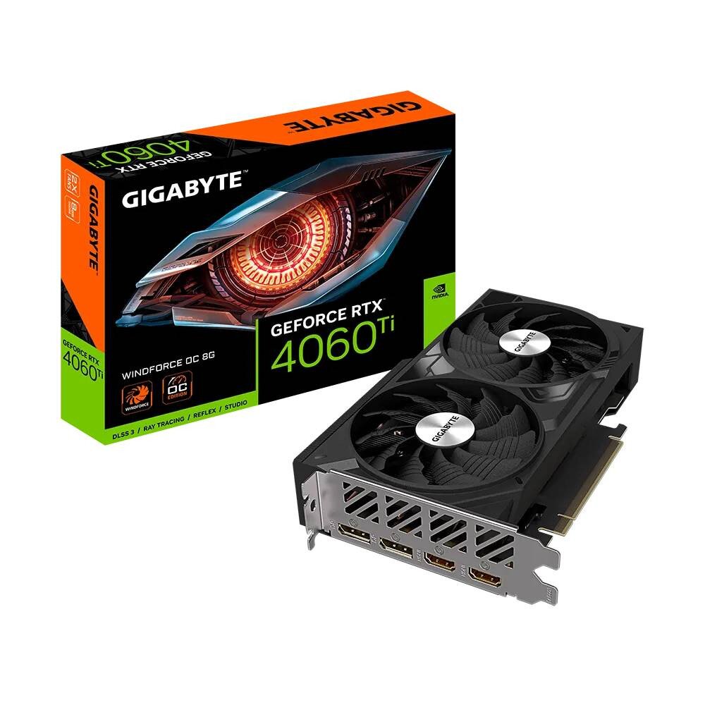 Gigabyte GeForce RTX 4060 TI Eagle 8GB Graphics Card - 8GB GDDR6 18Gbps  128bit, PCI-E 4.0, 2X DisplayPort 1.4, 2X HDMI 2.1a, NVIDIA DLSS 3,  Supports