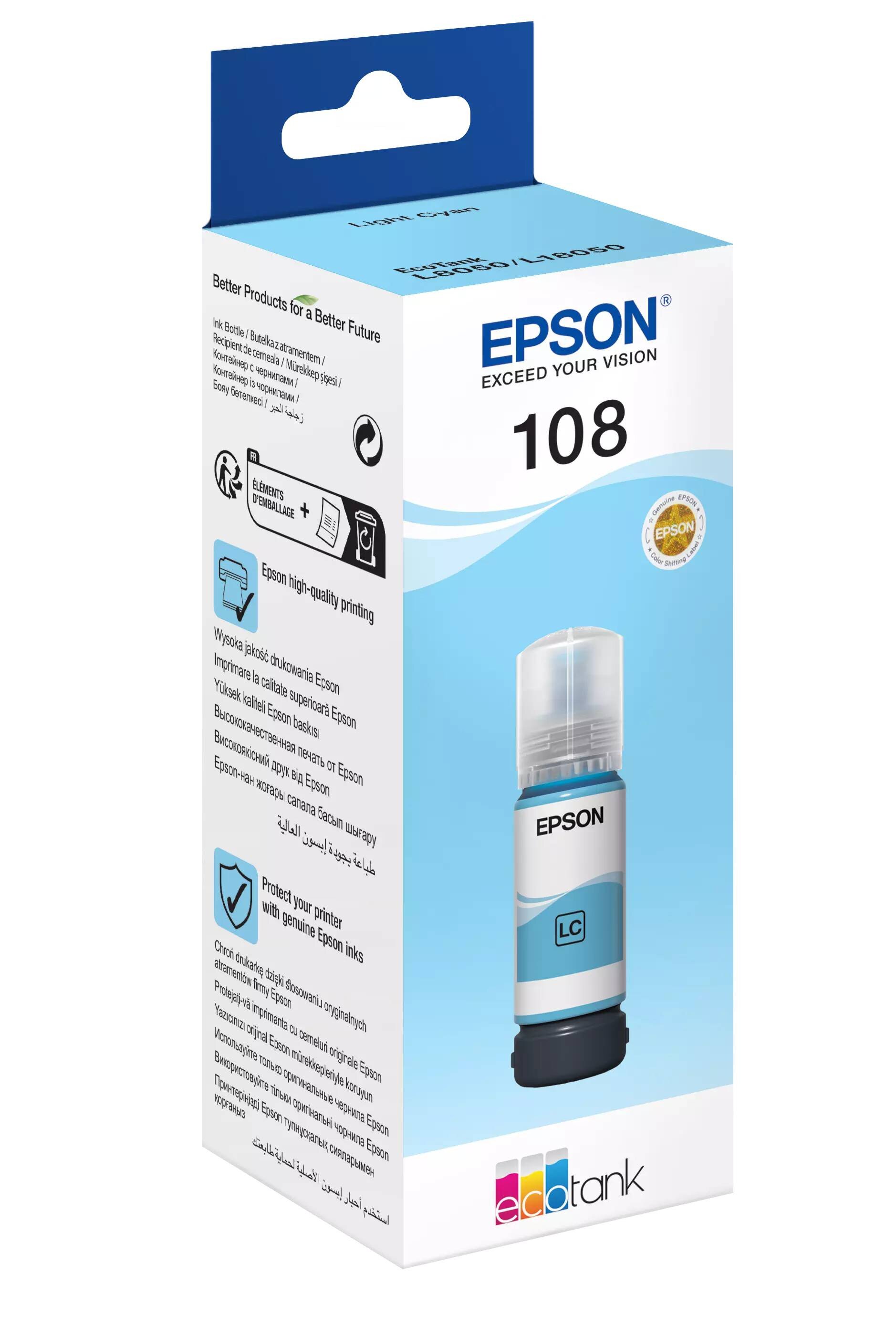 Buy Epson 108 Ecotank Ink Bottle Light Cyan Online In Pakistan Tejarpk 0336
